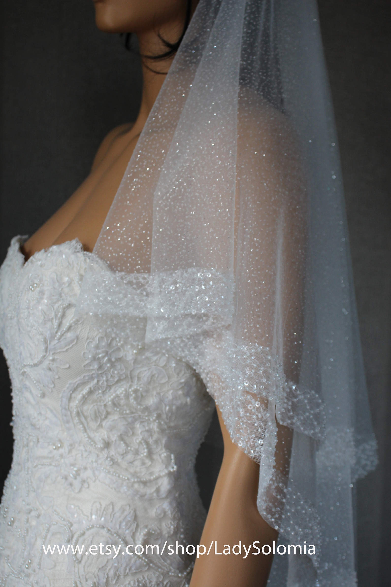 Cathedral Glitter Wedding Veil With Beaded Glitter Bridal - Etsy Cathedral Glitter Wedding Veil With Beaded Glitter Bridal - Etsy