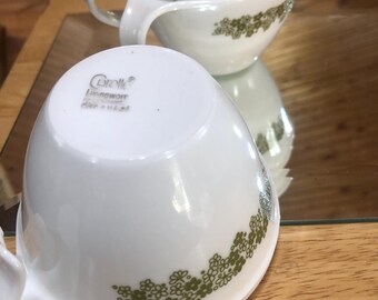 Corelle Spring Blossom Green, Green Corelle Cups, Corelle Green