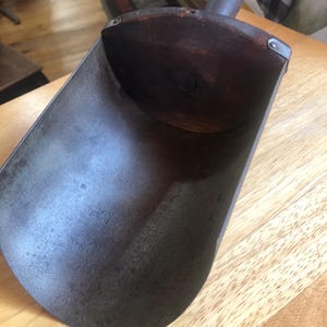 primitive grain scoop metal and wood