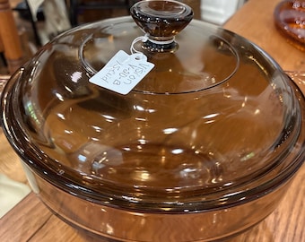Vision ware Pyrex Corning v-20-b double boiler with lid amber from France Pyrex 1.5 c lid