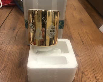 Calentador de cera Scentsy Adorn Mini, vidrio de mercurio falso en tonos dorados