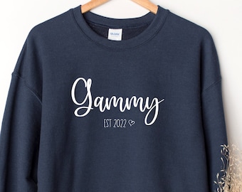 Gammy Sweatshirt EST 2022 | Gammy Crewneck | Grandma Sweater | Gift for Grandmother | Pregnancy Announcement | New Grandma Gift