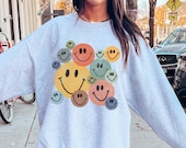 トップス smile sweat vintage Retro Smiles Sweatshirt | Group Smile Characters Trendy
