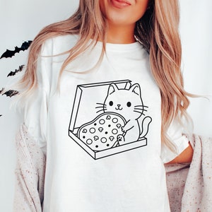 Pizza Nightgown | Cute Cat Pajama Shirt | Oversized Sleep Shirt For Teenagers | Gift For Cat Lovers | Ladies Apparel | Teen Clothing | Pizza