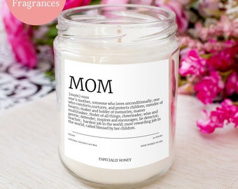 Mom Candle | Mother's Day Gift | Gift for Mom | Mom Definition Candle | New Baby Gift | Candle for Women | Birthday Gift for Mom