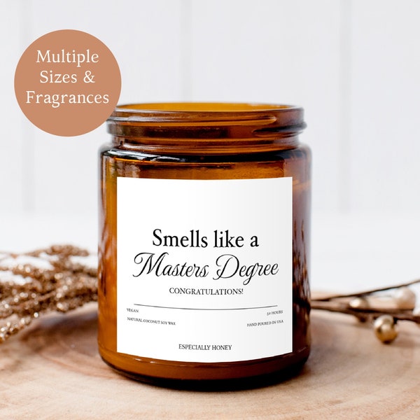Smells Like A Masters Degree Candle | College Graduate Gift | Masters Degree Gift | Personalized College Graduate Gift | New Graduate