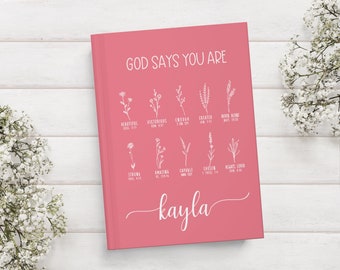 Personalized Prayer Journal: God Says You Are, Christian Gift