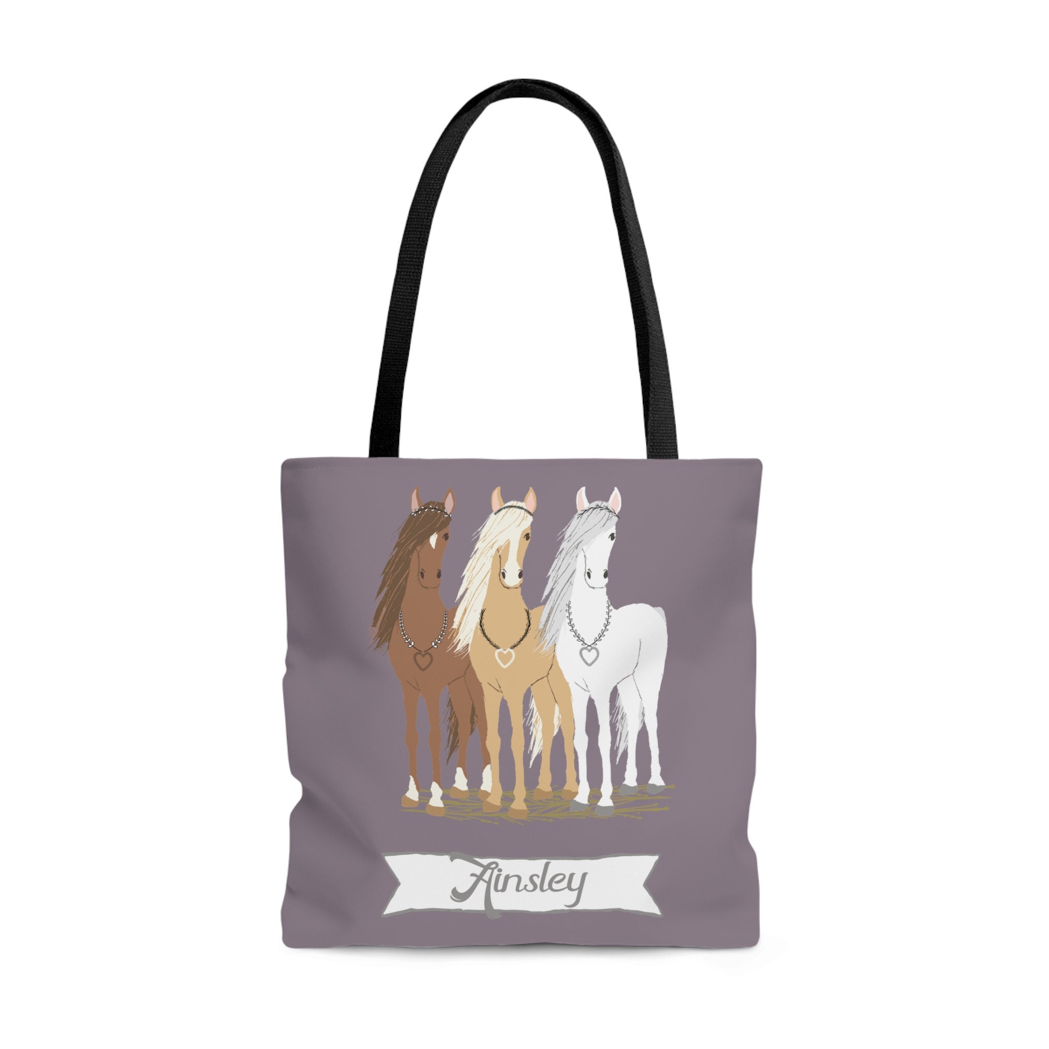 Girls Personalized Horse Tote Bag | Girls Personalized Book Bag | Personalized Overnight Bag for Girls | Horse Tote Bag | Gift for Girls