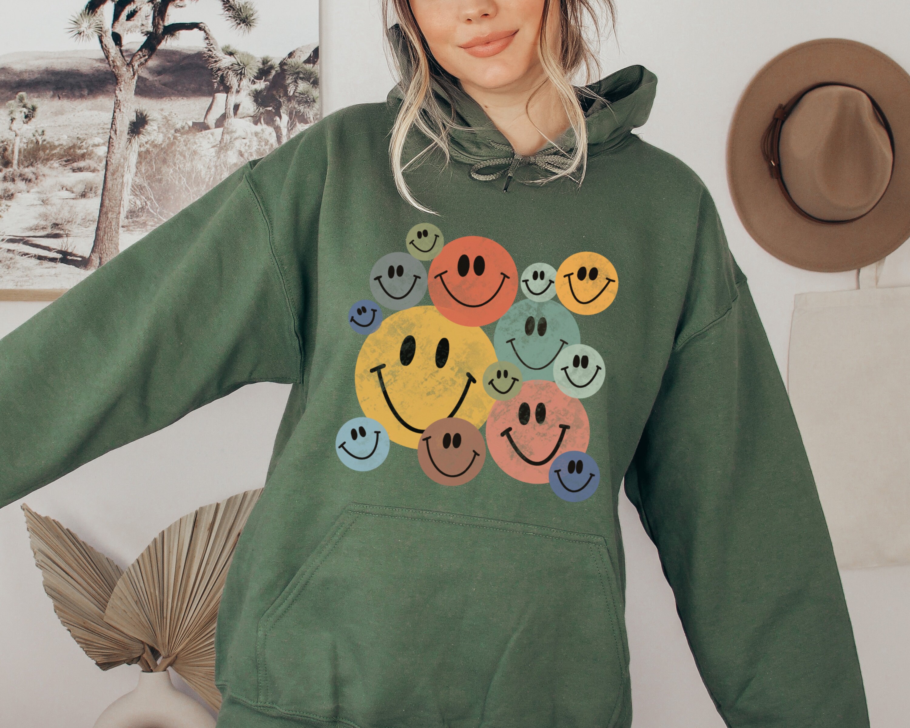 トップス smile sweat vintage Retro Smiles Sweatshirt | Group Smile Characters Trendy