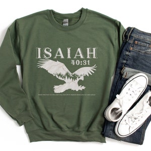 Christian Sweatshirt | Inspirational Crewneck | Mountains Sweater | Eagle Pullover |  Religious Sweatshirt | Mens Christian Apparel Gift