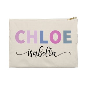 Pochette pour accessoires personnalisée avec nom | Sac prénom personnalisé pour enfants | Cartable | cabas réutilisable | Sac fourre-tout de voyage personnalisé, trousse à cosmétiques