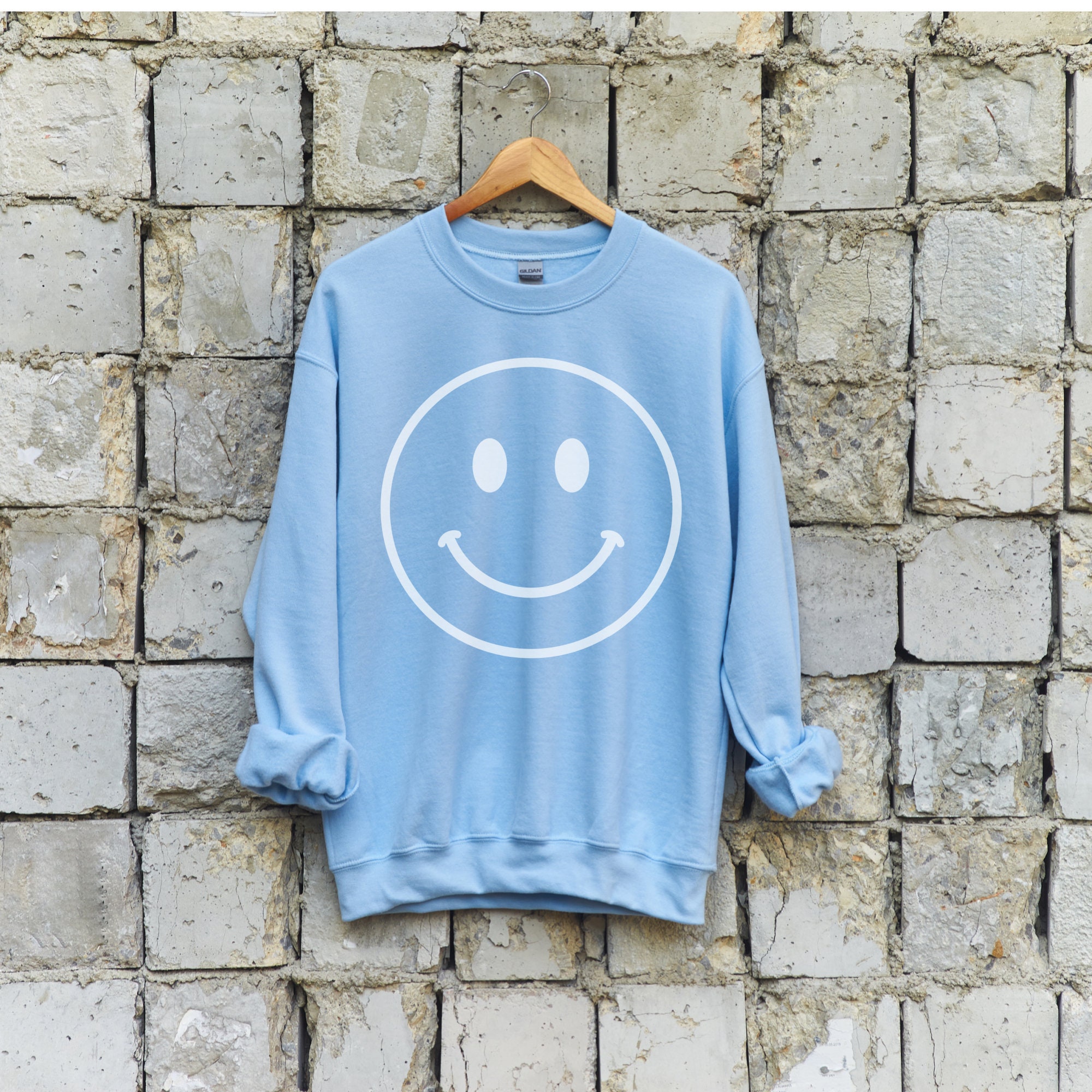 Smiley Face Crewneck - Etsy