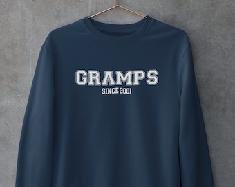 Gramps Sweatshirt | Gramps Crewneck | Gramps EST SINCE Crewneck Sweatshirt | Grandpa Sweatshirt | Gift for Grandfather