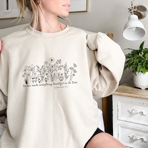 Floral Bible Verse Sweatshirt: Christian Faith Gift