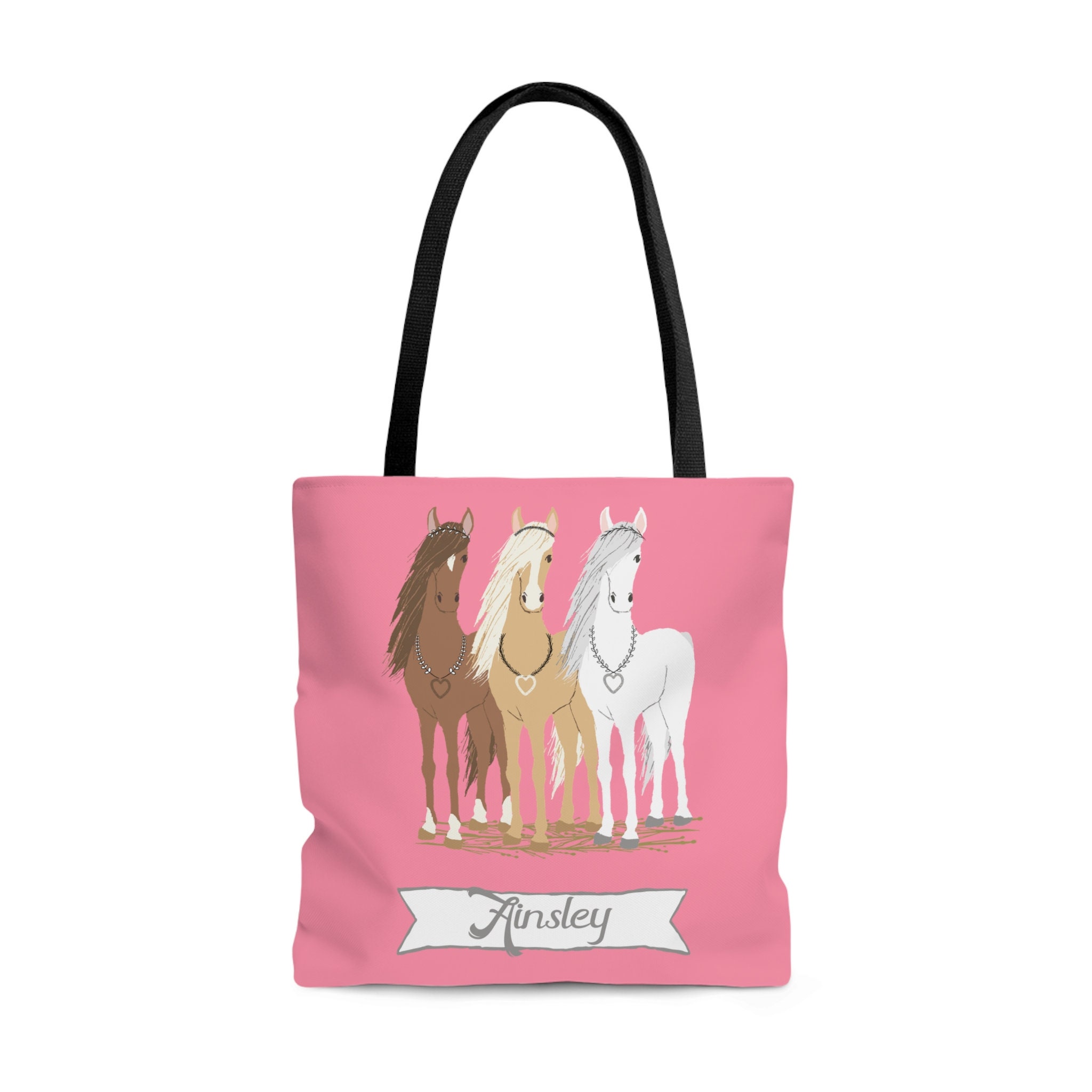 Girls Personalized Horse Tote Bag | Girls Personalized Book Bag | Personalized Overnight Bag for Girls | Horse Tote Bag | Gift for Girls