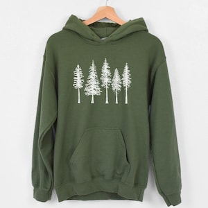 Pine Trees Hoodie Sweatshirt | Camping Hoodie Sweatshirt | Nature Mountains Hoodie Sweatshirt | Nature Lovers Gift | Outdoorsy Hoodie