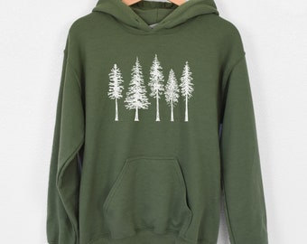 Pine Trees Hoodie Sweatshirt | Camping Hoodie Sweatshirt | Nature Mountains Hoodie Sweatshirt | Nature Lovers Gift | Outdoorsy Hoodie