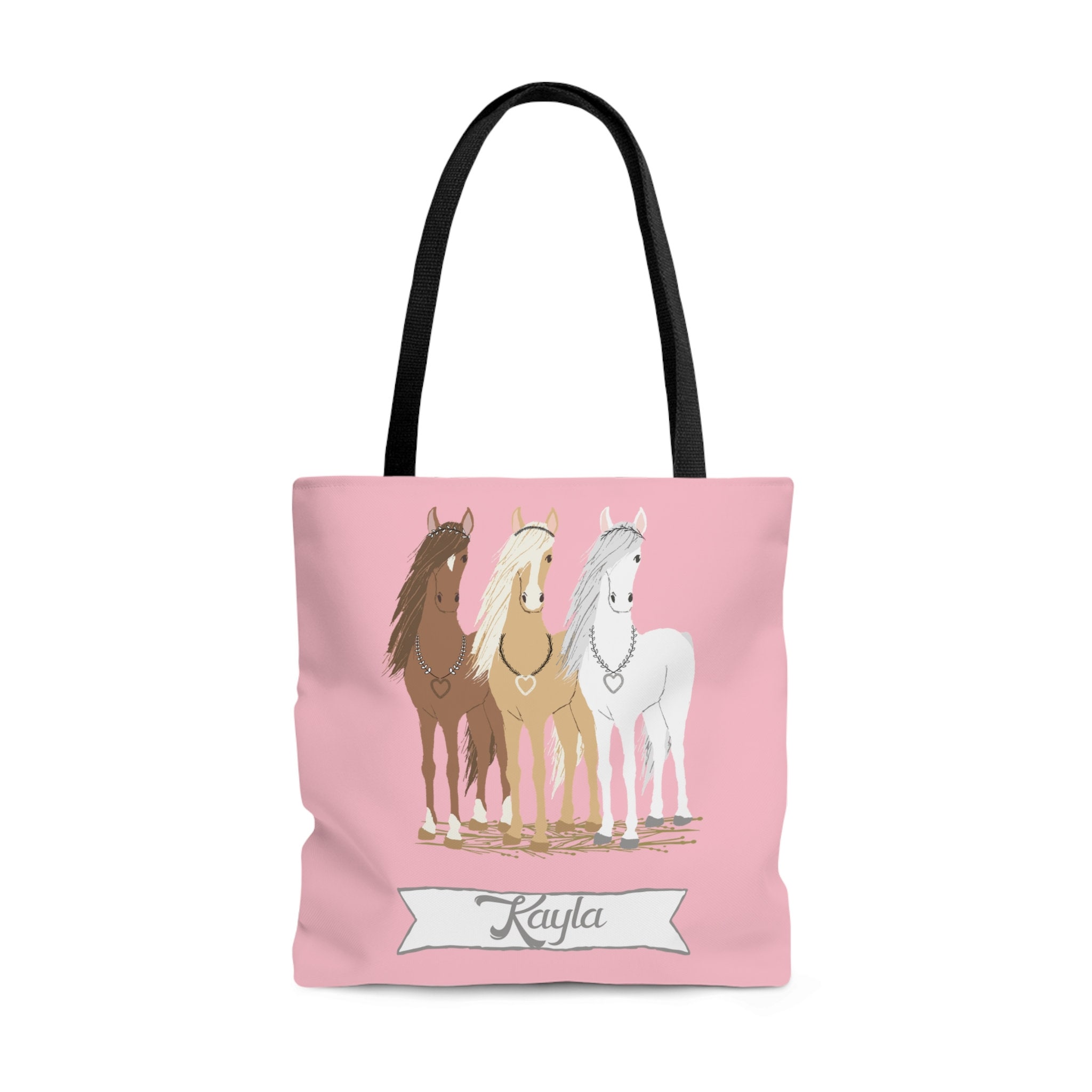 Girls Personalized Horse Tote Bag | Girls Personalized Book Bag | Personalized Overnight Bag for Girls | Horse Tote Bag | Gift for Girls