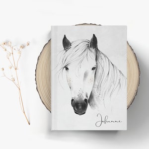 Personalized White Freckled Horse Journal | Horse Lovers Journal | Journal for Tweens | Journal Gift for Horse Owners | Journal for Teenager image 1