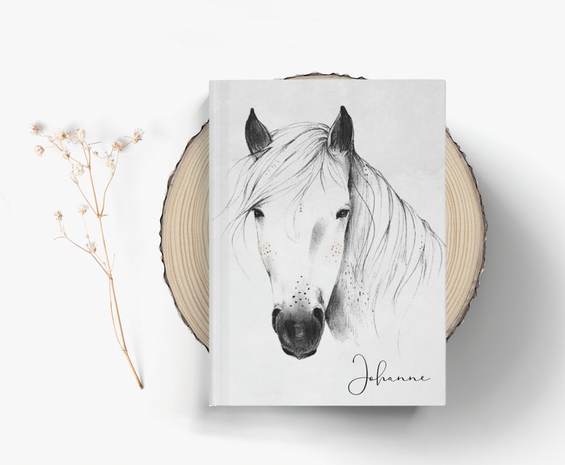Personalized White Freckled Horse Journal | Horse Lovers Journal | Journal for Tweens | Journal Gift for Horse Owners | Journal for Teenager image 1