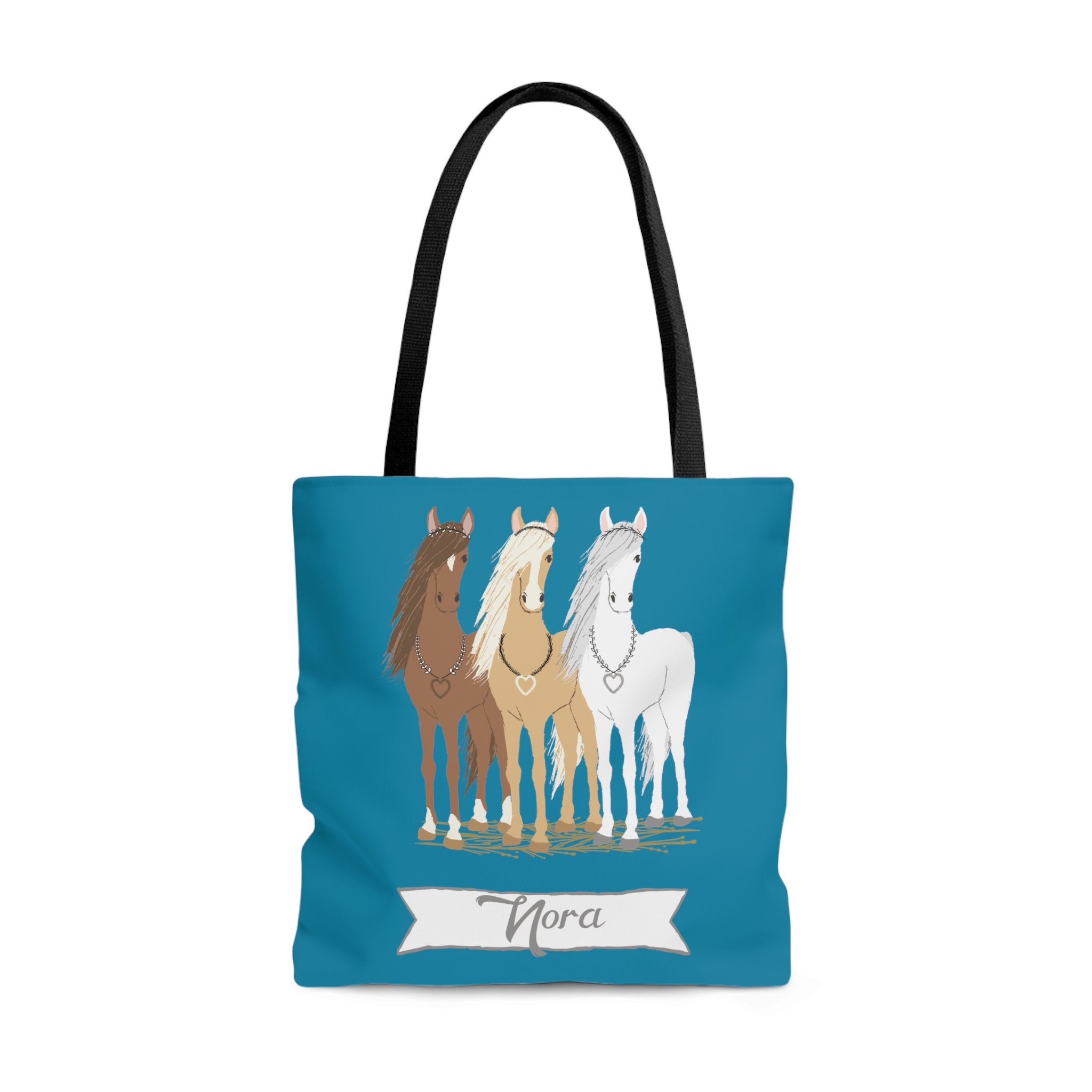 Girls Personalized Horse Tote Bag | Girls Personalized Book Bag | Personalized Overnight Bag for Girls | Horse Tote Bag | Gift for Girls