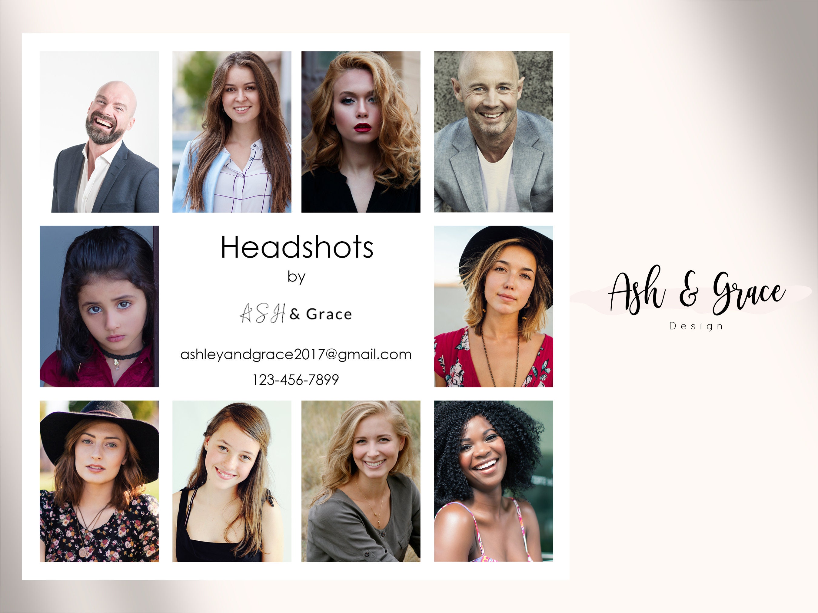 Headshot / Portrait PSD Marketing Template CLEAN Collection Etsy 日本