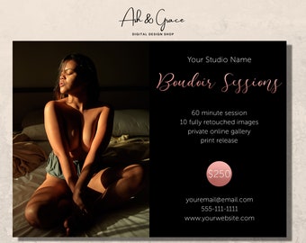 Boudoir Mini Session Template | Boudoir Session Marketing, Boudoir Template, Photographer Marketing, Boudoir Marketing Template, Boudoir