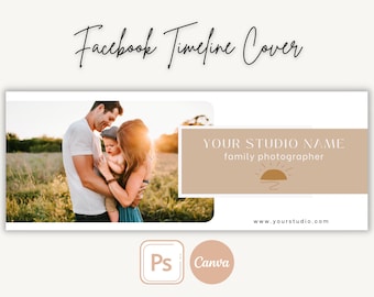 Plantilla de portada de línea de tiempo de Facebook para fotógrafos / Editar en CANVA o Photoshop, foto de portada de Facebook, encabezado de Facebook, banner de Facebook