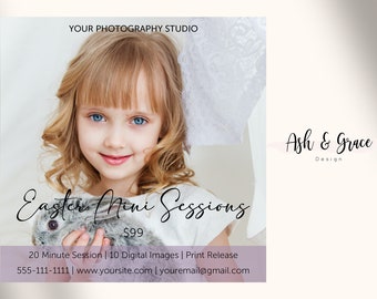 Easter Mini Session Marketing Template, Mini Session, Easter Photography Marketing, Spring Mini Session Template, Easter Marketing