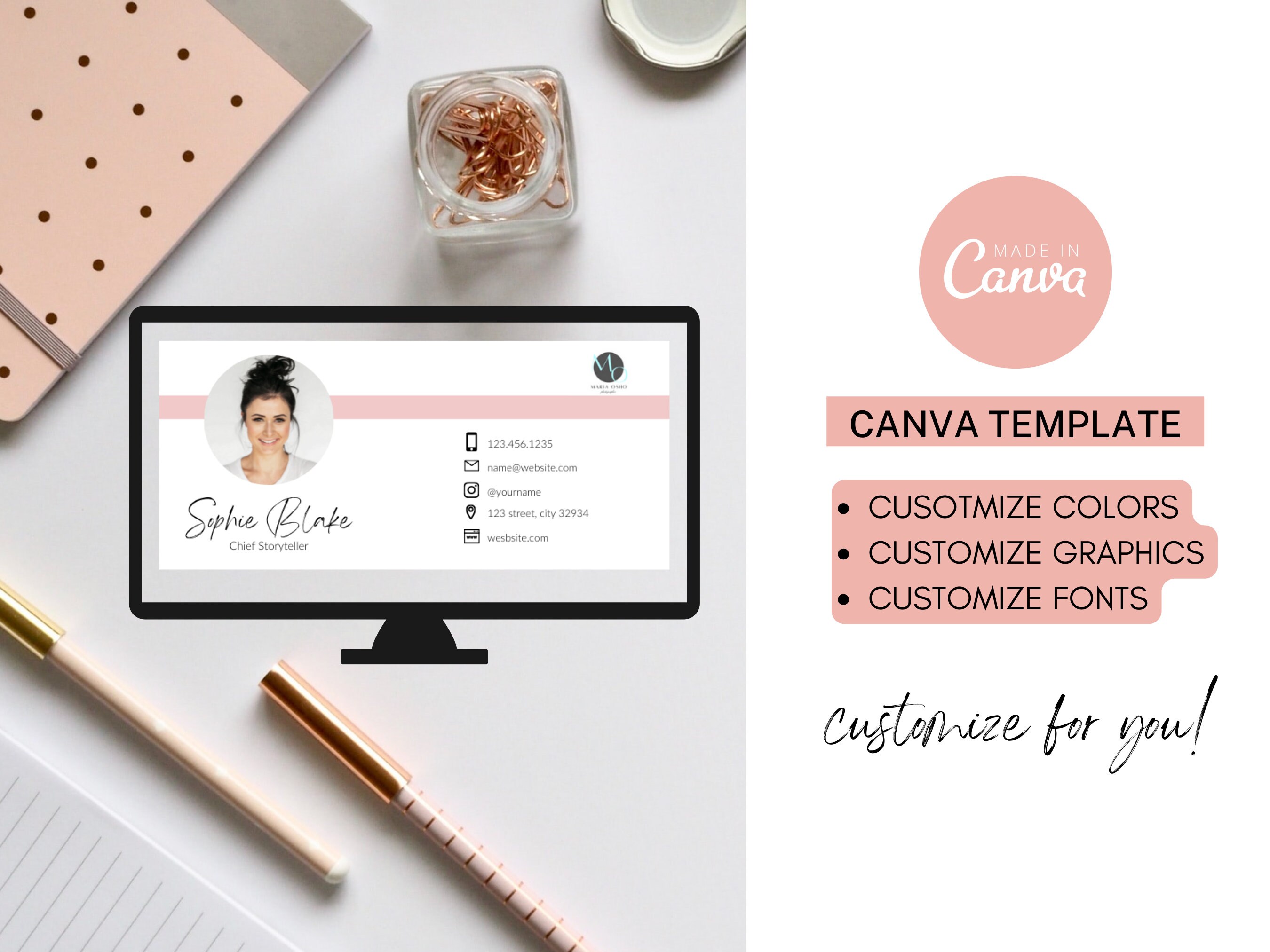 Email Signature Template | Editable Signature CANVA Design |business ...