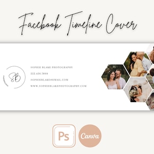 Facebook-tijdlijn omslagsjabloon voor fotografen | Bewerken in CANVA of Photoshop, Facebook-omslagfoto, Facebook-header, Facebook-banner