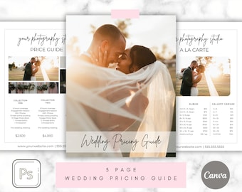 Wedding Photography Pricing Template: Canva & Photoshop (Digital Download)