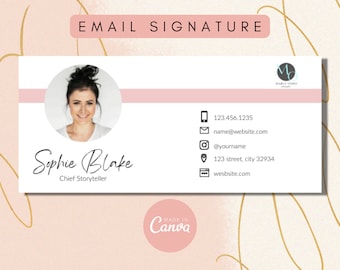 Email Signature Template | Editable Signature CANVA design |Business Email Signature Design | Gmail | Outlook | Blog Email