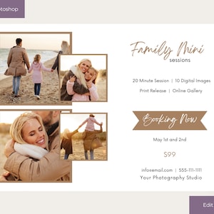 Family Mini Session Template, Photography Template, Your Theme Mini Sessions Template, Instagram marketing, Photographer Marketing Board