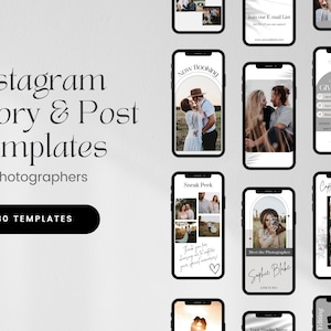 Instagram Story Templates for Photographers | Social Media Post Templates, Instagram Post, Edit in Canva, Photography Instagram Stories