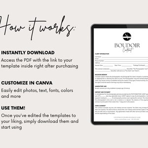 Boudoir Photography Client Contract, Boudoir Client Agreement, Session ...