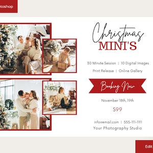 Holiday Mini Session Template, Edit in Canva or Photoshop, Christmas  Mini Session Flyer, Photography Mini Session, Holiday Marketing Minis