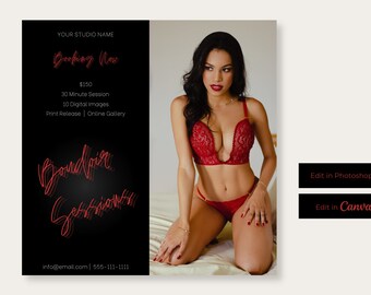 Boudoir Mini Session Template | Boudoir Session Marketing, Boudoir Template, Photographer Marketing, Boudoir Marketing Template, Valentine