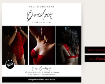 Boudoir Mini Session Template | Boudoir Session Marketing, Boudoir Template, Photographer Marketing, Boudoir Marketing Template, Valentine