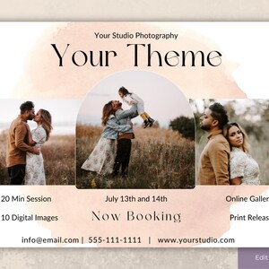 Mini Session Marketing-Vorlage, Ihr eigenes Thema Marketing-Vorlage, Fotografie Marketing Board, Social Media-Werbung, Mini-Vorlage