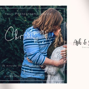 Christmas Mini Session Template, Christmas Marketing Template, Holiday Mini Session Photoshop Template, Instant Download