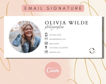 Email Signature Template with Photo | Editable Signature CANVA design |Business Email Signature Design | Gmail | Outlook | Blog Email