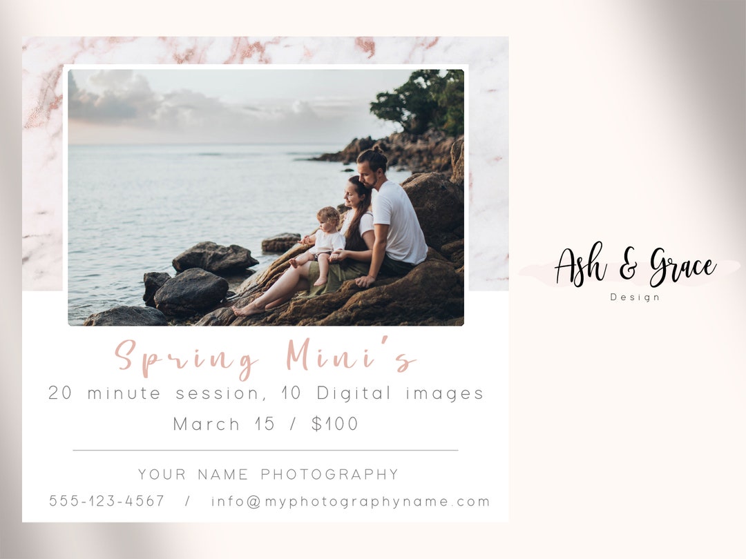 Spring Mini Session Template, Photography Marketing Template, Spring ...