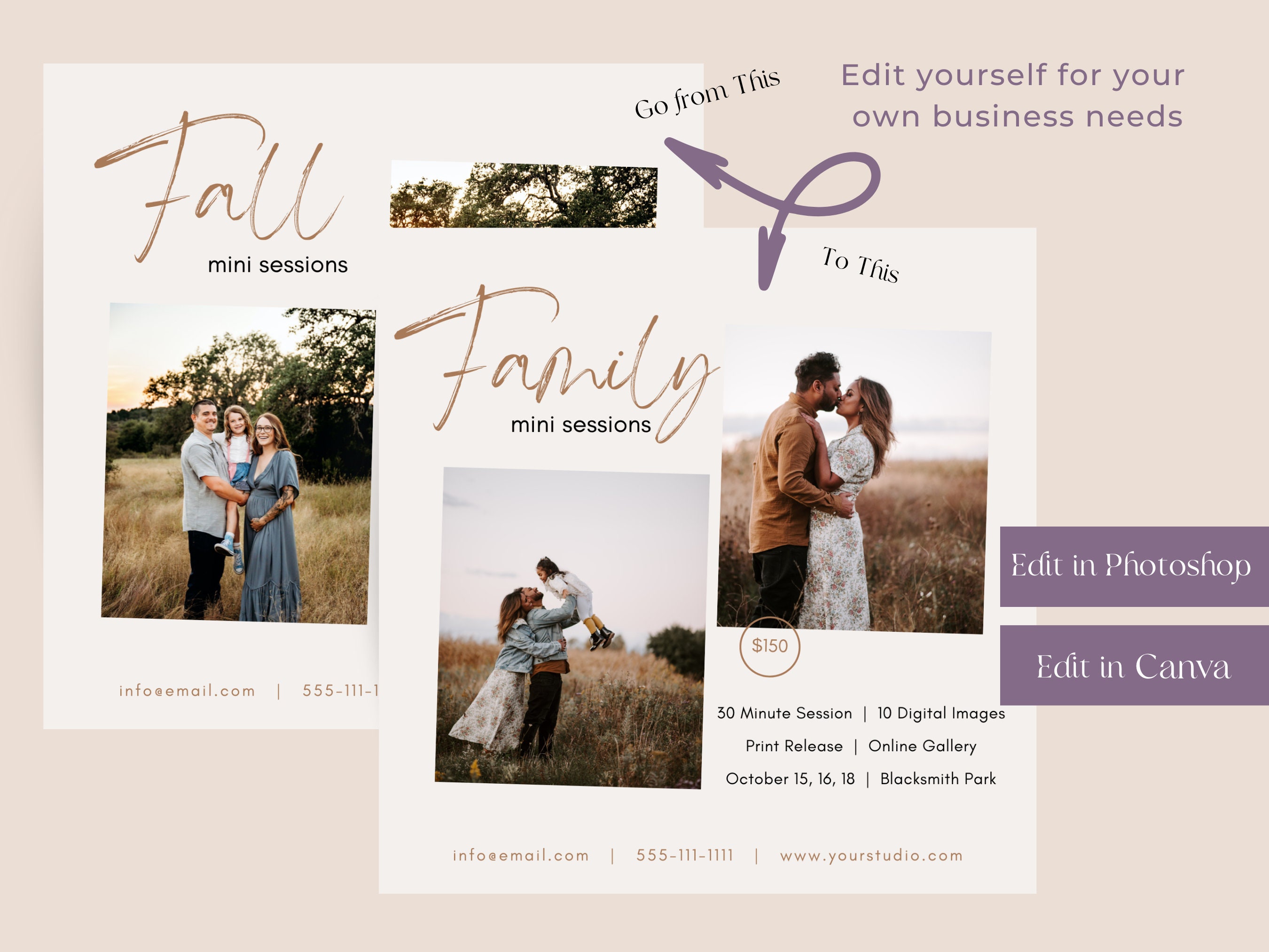 Fall Mini Session Template, Family Mini Session, Fall Mini Session ...