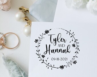 Gift From Mom to Son and Fiance Single Address Name Stamp Couples or Family Personalization 609