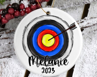 Archery Ornament, Bullseye Target Practice Gift, Archery Gifts, Christmas Ornaments, 2023