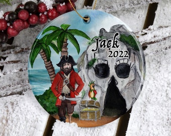 Pirat Ornament/Weihnachtsschmuck/Pirat Liebhaber Geschenk/Personalisierter Ornament/Piraten Dekor/Geschenke für Ihn/Geschenke für Sie/Personalisiertes Geschenk