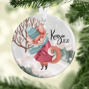 Woodland Fox Ornament/Woodland Decor/Christmas Ornaments/Personalized Gift/Woodland Ornaments/Christmas Fox Gift/Personalized Red Fox Gifts