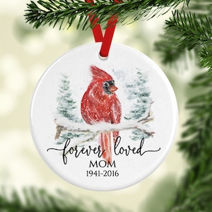 Personalisierte Gedenkverzierung / Weihnachtskardinal-Denkmalgeschenk / rote Kardinalverzierungen / Weihnachtsdekoration / kundenspezifische Erinnerungsverzierung
