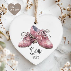 Tap Dance Ornament, Pink Shoes, Personalized Tap Ornament, Dance Recital Gifts for Little Girls, Dance Team Gifts